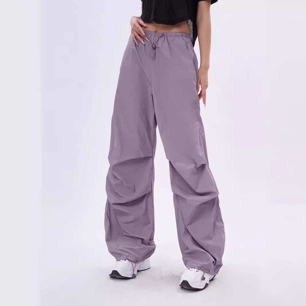 Design Sense Pleated Drawstring Casual Jogger Pants - Mubimart
