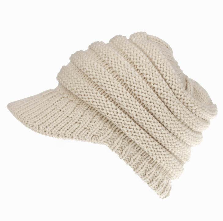 Women Ponytail Beanies Autumn Winter Hats Female Soft Knitting Caps Warm Ladies Skullies - Mubimart