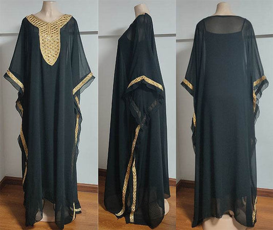 Women's Chiffon Robe National Style Plus Size Solid Color - Mubimart