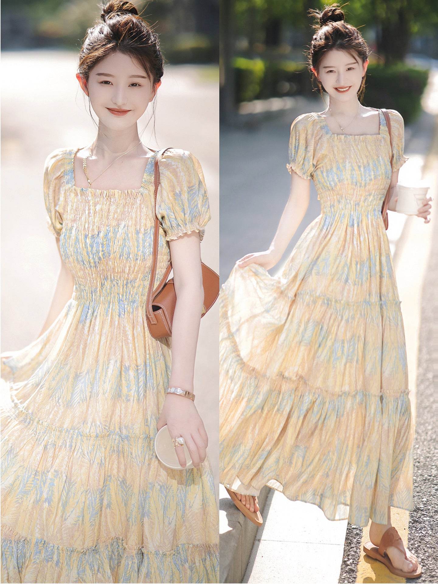 Floral Slip Dress Stringy Selvedge Dress Women - Mubimart
