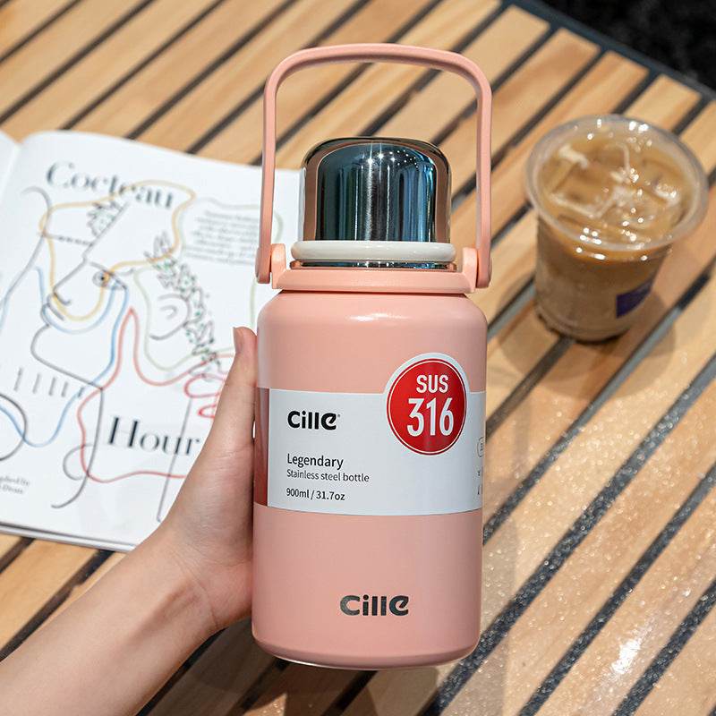 Stainless Steel Large Capacity Thermal Mug Travel Outdoor - Mubimart