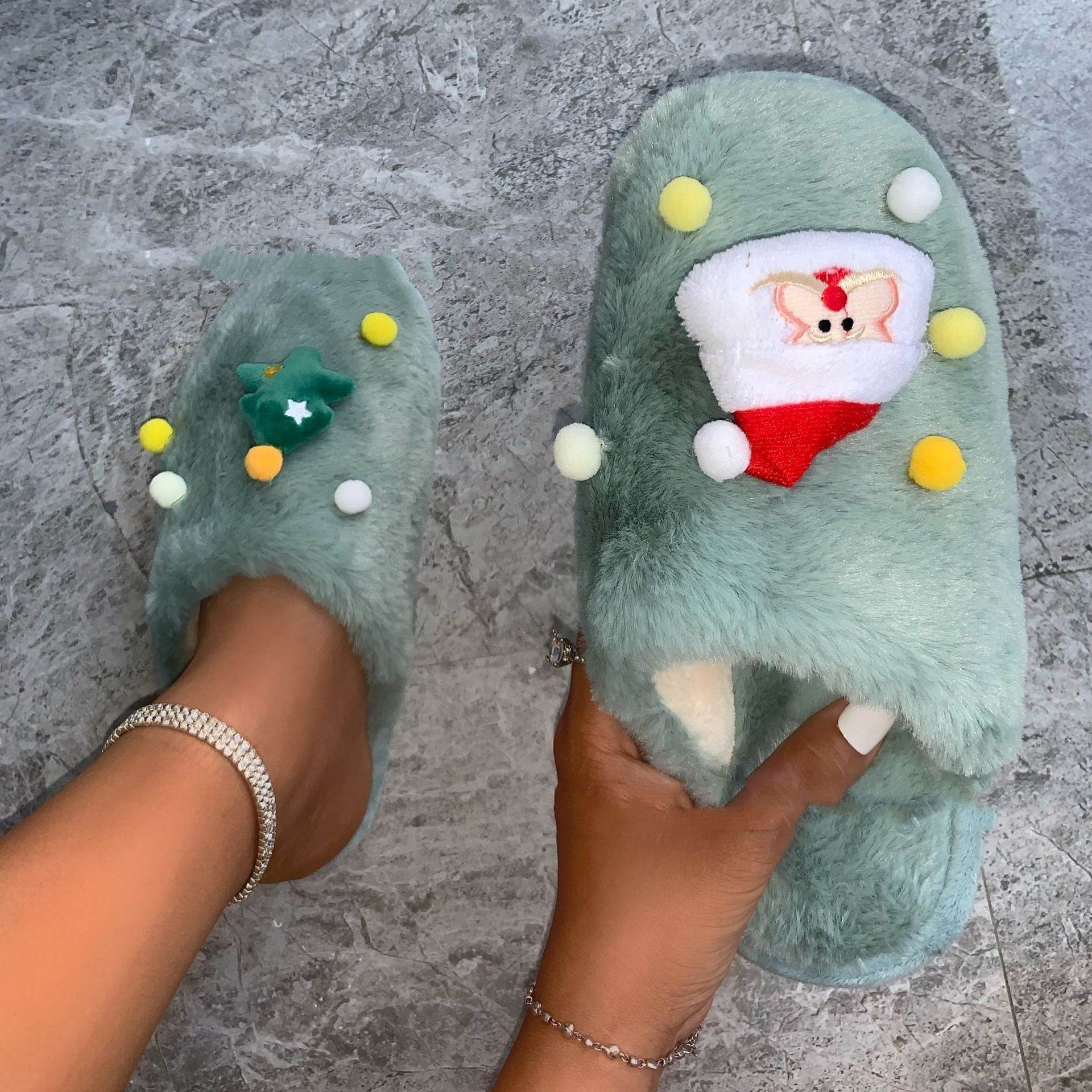 Christmas Slippers Warm Slipper Bag Flat Overall - Mubimart
