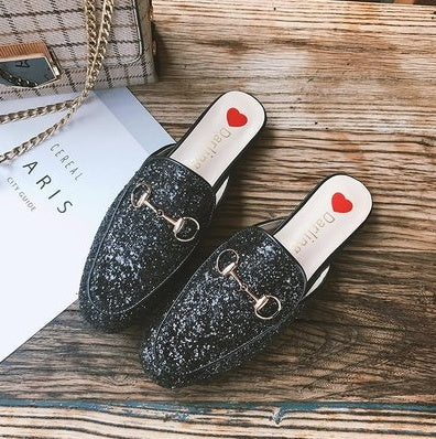 Embroidery Mules Shoes