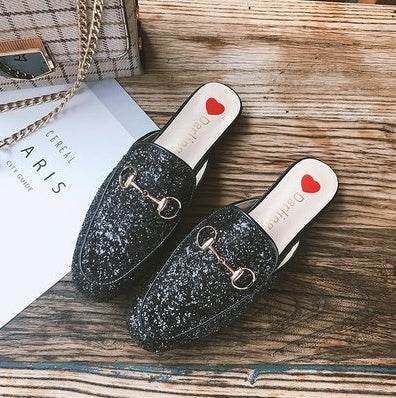 Embroidery Mules Shoes - Mubimart
