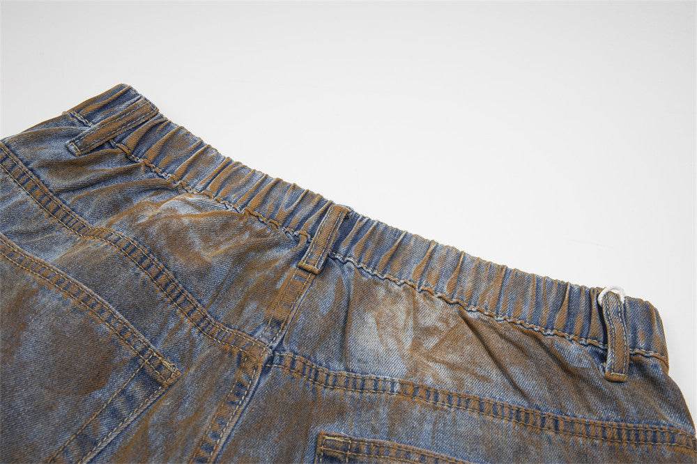 Fashion Inkjet Denim Shorts Men And Women - Mubimart
