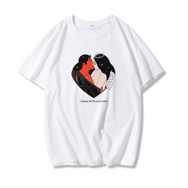 Retro BF Plus Size Loose Top Women's Fashion T-shirt - Mubimart