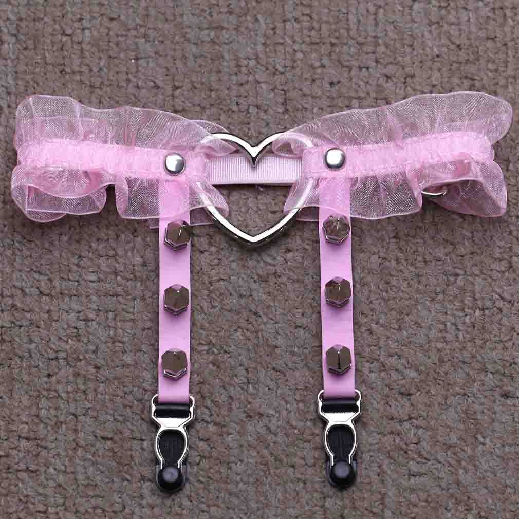 Sexy sexy peach heart garter belt - Mubimart -  