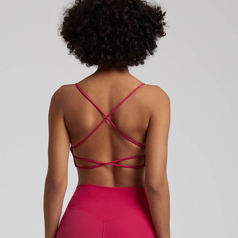 Candy Color Nude Feel Workout Bra Sports Quick-drying Workout Top - Mubimart