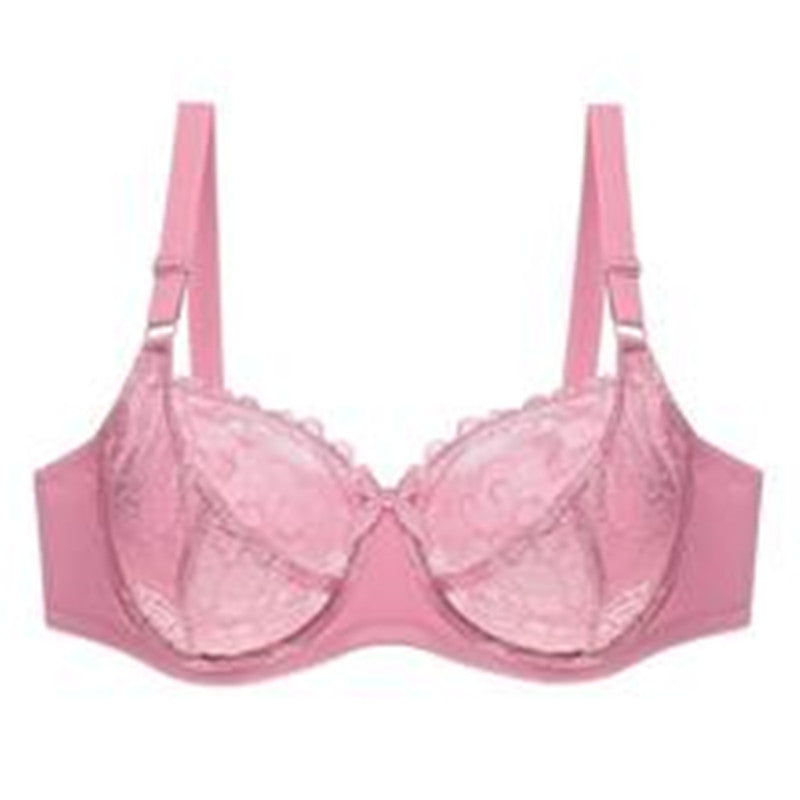 Pure color bra lace women's plus size bra underwear - Mubimart -  