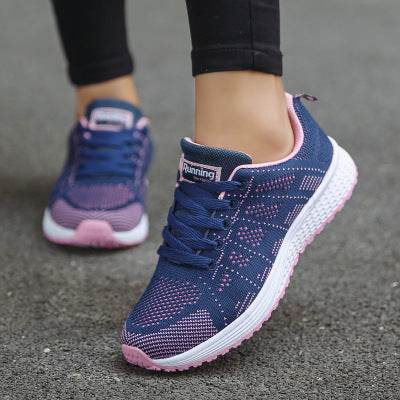 Women Casual Shoes Fashion Breathable Walking Mesh Flat Shoes Woman White Sneakers Women Tenis Feminino Female Shoes - Mubimart