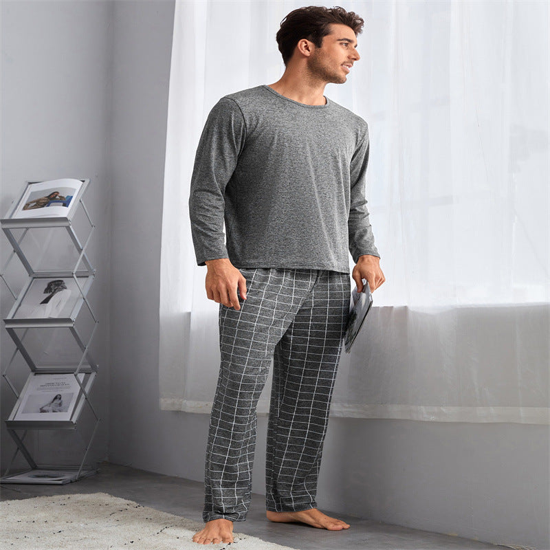 Thin Section Plaid Loungewear Outer Pants Men's Suit - Mubimart -  