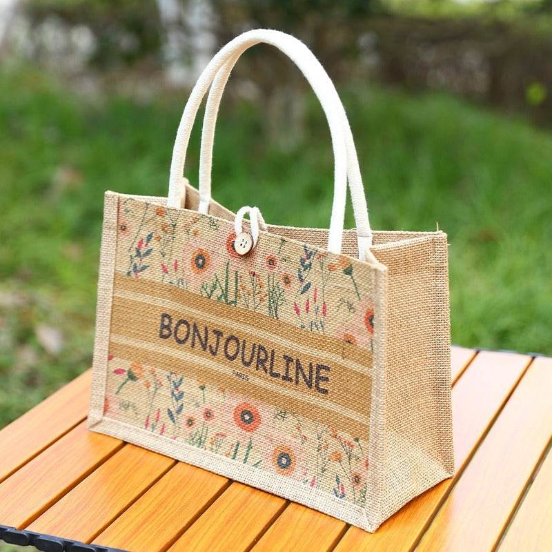 Fashion Personalized Tote Linen Bag Women - Mubimart
