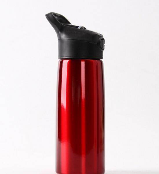 Stainless steel single-layer straw sports bottle - Mubimart