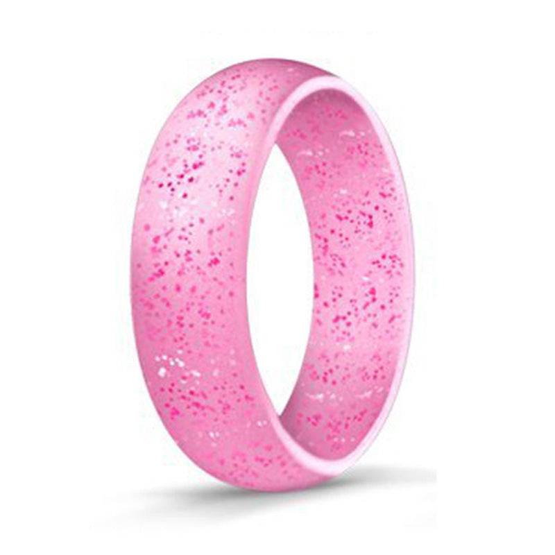Silicone Ring Glitter Beautiful Ring Jewelry - Mubimart