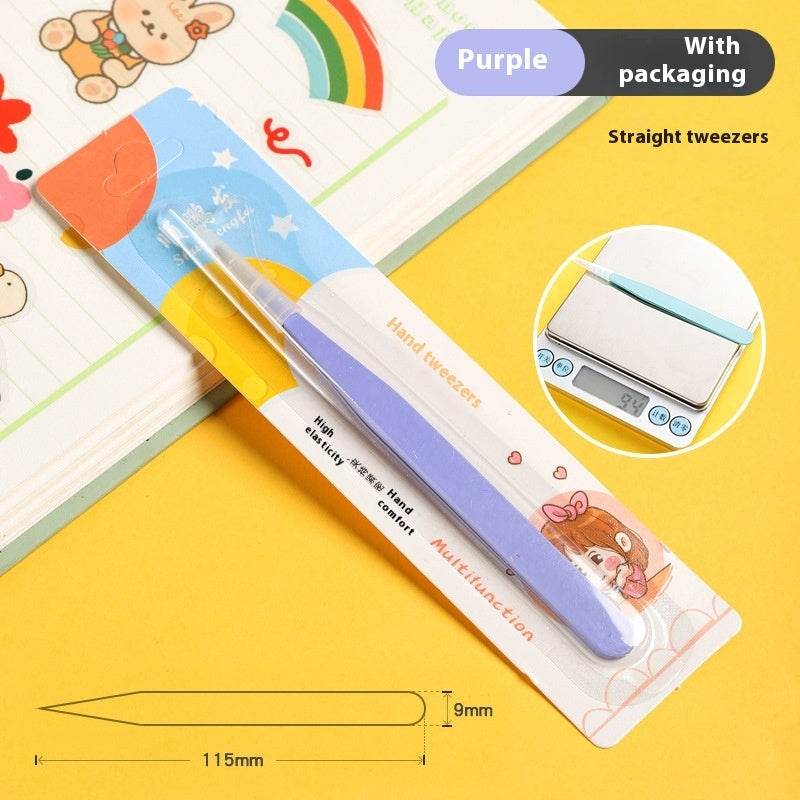 Hand Account Tweezers Stainless Steel Color DIY Elbow Clip Hand Tool Goo Card Tweezers - Mubimart