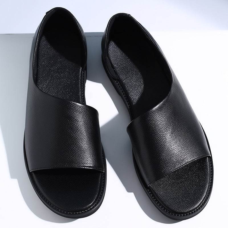 Men's Outdoor Wear Leather Sandals - Mubimart