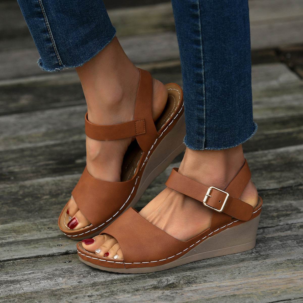 Sandalswomen's Beach Toe Wedge Sandals - Mubimart