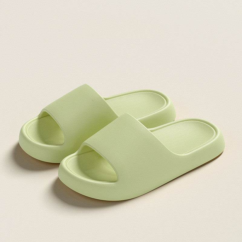 Solid Thick-soled Home Slippers Summer Non-slip Floor Bathroom Slipper For Women Men's House Shoes - Mubimart
