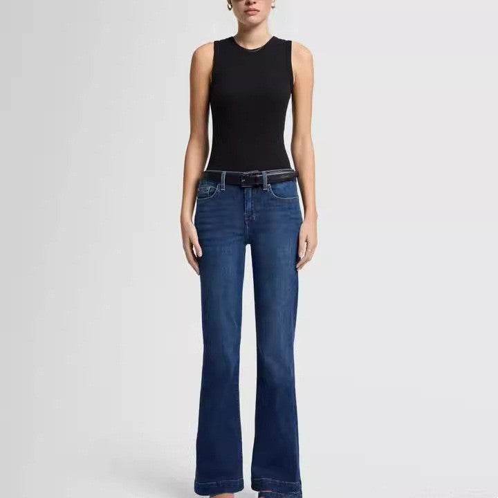 Retro Hip Lifting Stretch Bootcut Pants - Mubimart