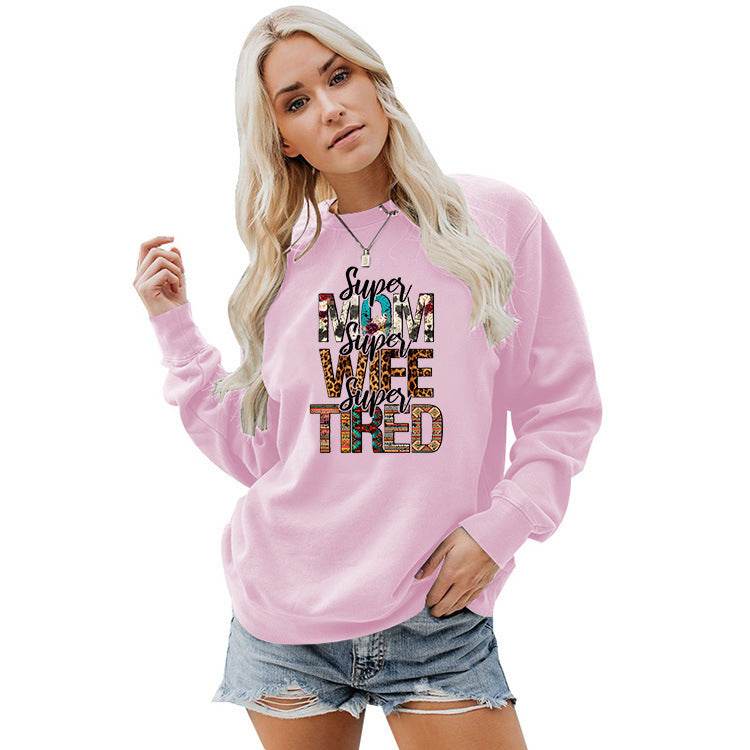 Women's Crew Neck Print Plus Size Sweatshirt - Mubimart