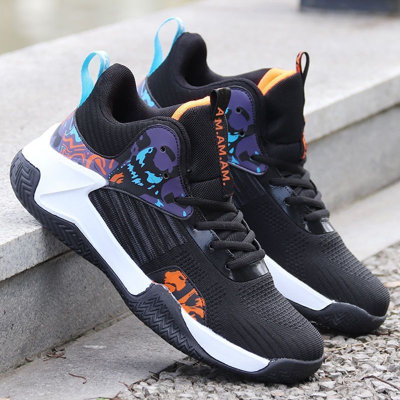 Basketball Men's Breathable Sneaker Outdoor Middle High Top Non-slip Shoes