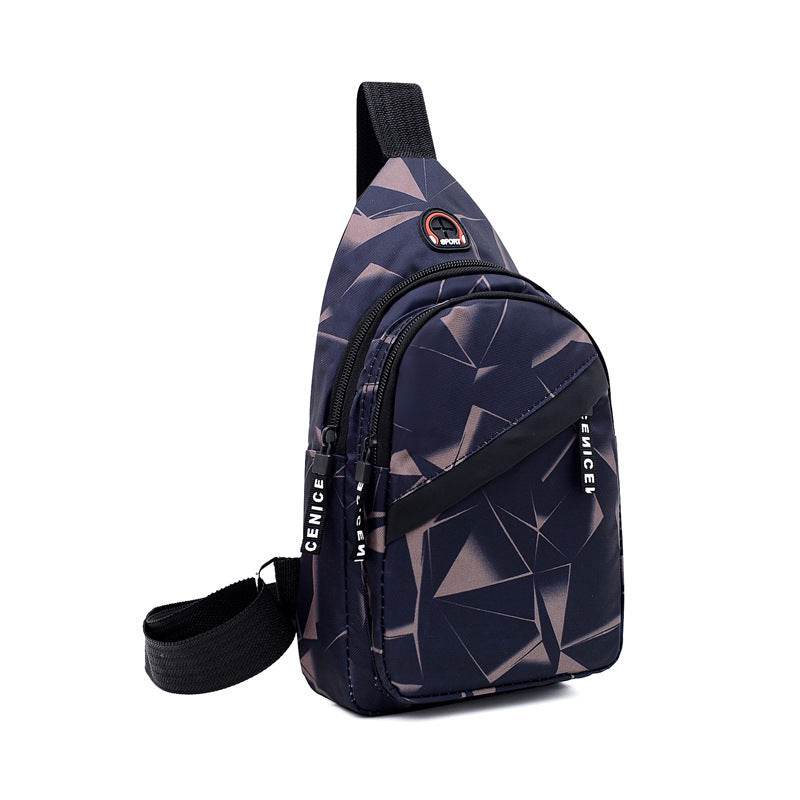 Print Sling Chest Bag For Men Crossbody Bag With Earphone Hole Design - Mubimart