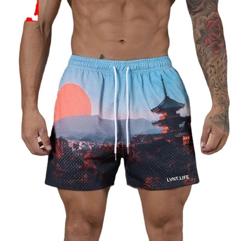 American Casual Shorts Exercise Workout Pants - Mubimart