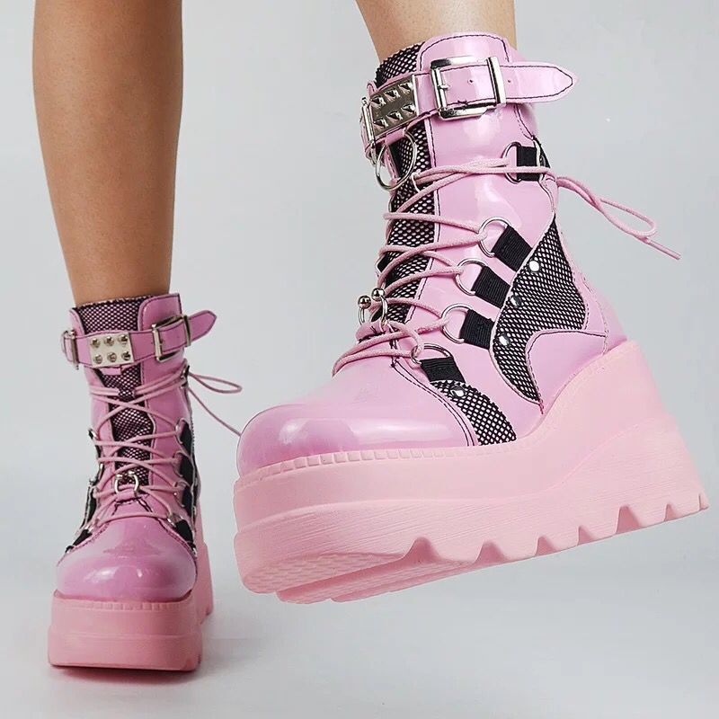 Platform Gothic Mid-calf Boots For Women Boots