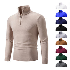 Zip-up Turtleneck Pullover Heren Lange Mouw Trui