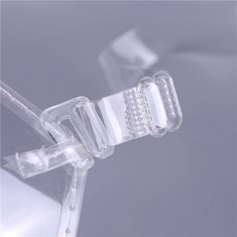 Fully Transparent Invisible Shoulder Strap Plastic Bra - Mubimart