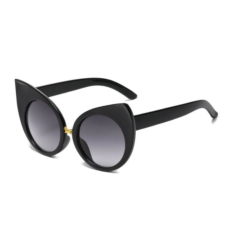 Women's Retro Cat Eye Sunglasses Large Rim Sunglasses - Mubimart