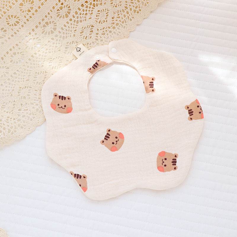 6 Layers Cotton Cloth Petal Bib Children's Saliva Towel Can Rotate 360 Degrees - Mubimart