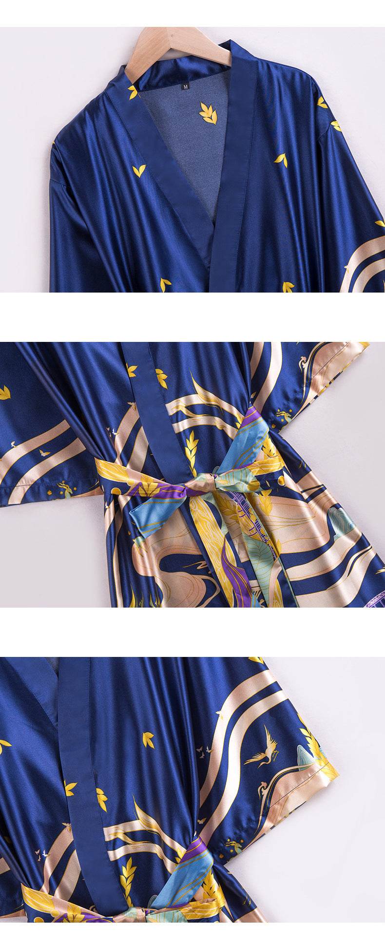 Silk Nightgown Plus Size Printed Loose Homewear - Mubimart