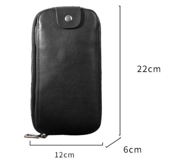 Men's Multi-functional Small Bag Cowhide Fanny Pack One Shoulder Cross-body - Mubimart