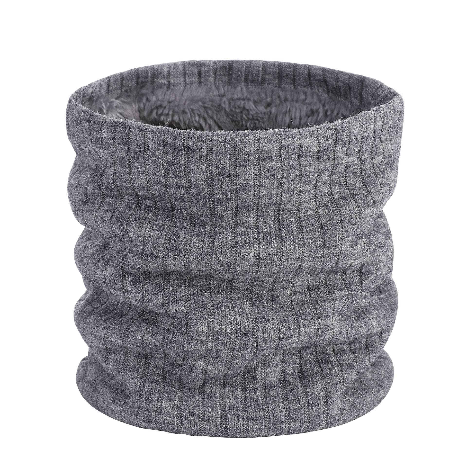 Thickened Velvet Warm Plush Scarf Fashion Solid Color Wool Knitted Scarf For Men Women Autumn And Winter - Mubimart