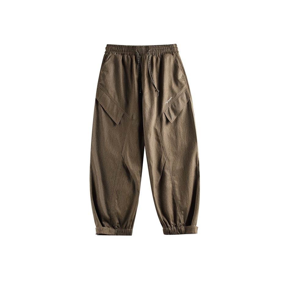 Men's All Cotton Loose Straight Jogger Pants - Mubimart