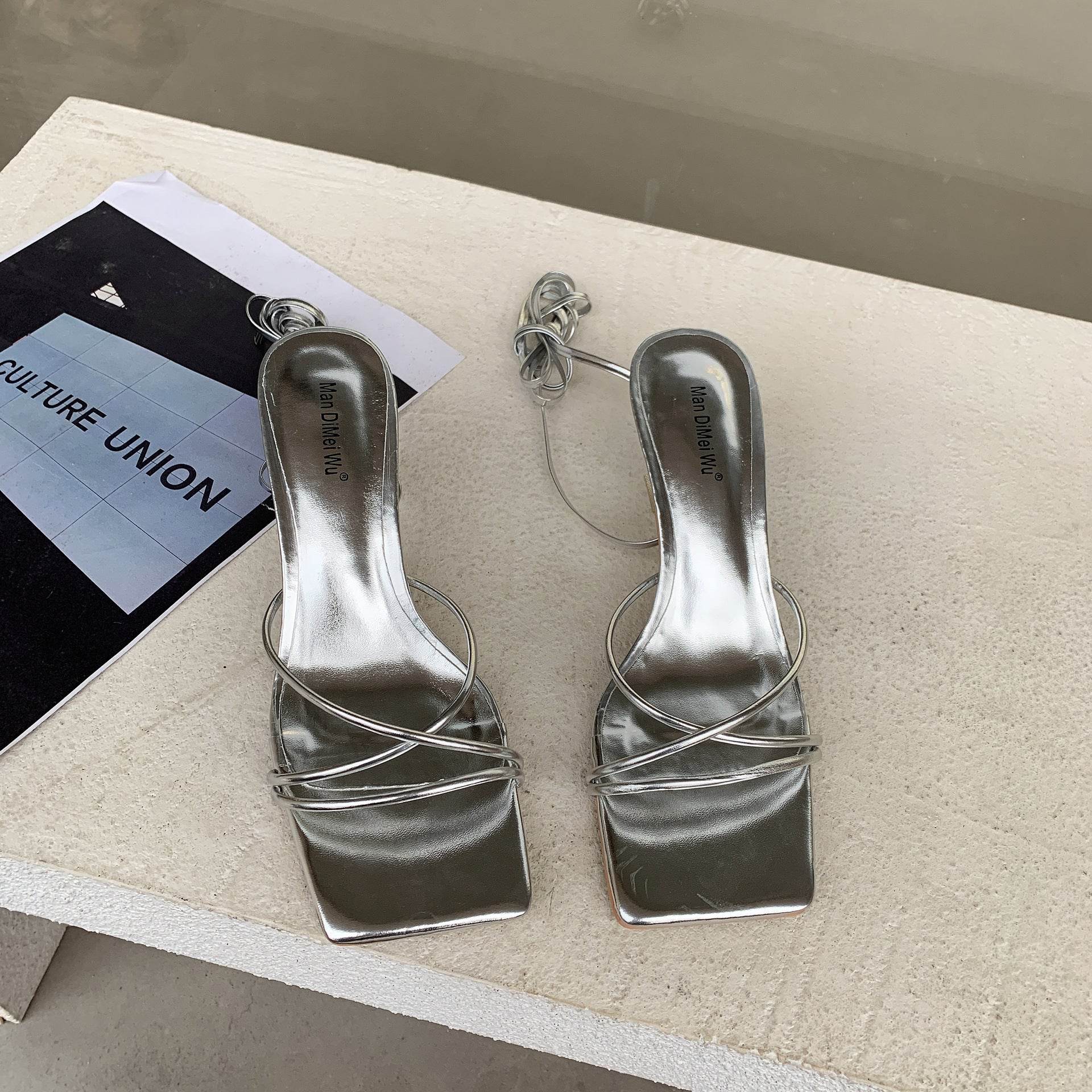 Summer's New Korean Version Of Two-wear Stiletto Strappy Stiletto Sandals - Mubimart