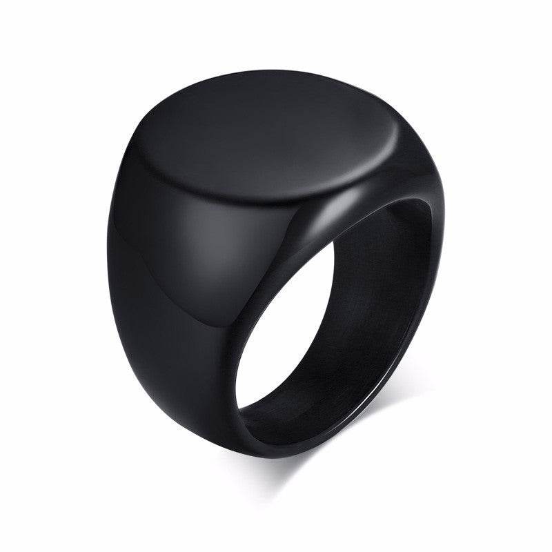Round Ring Gold Men Fashion Trend - Mubimart