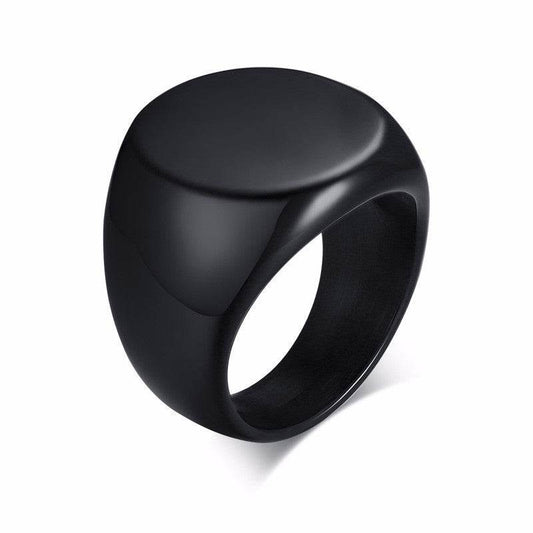 Round Ring Gold Men Fashion Trend - Mubimart