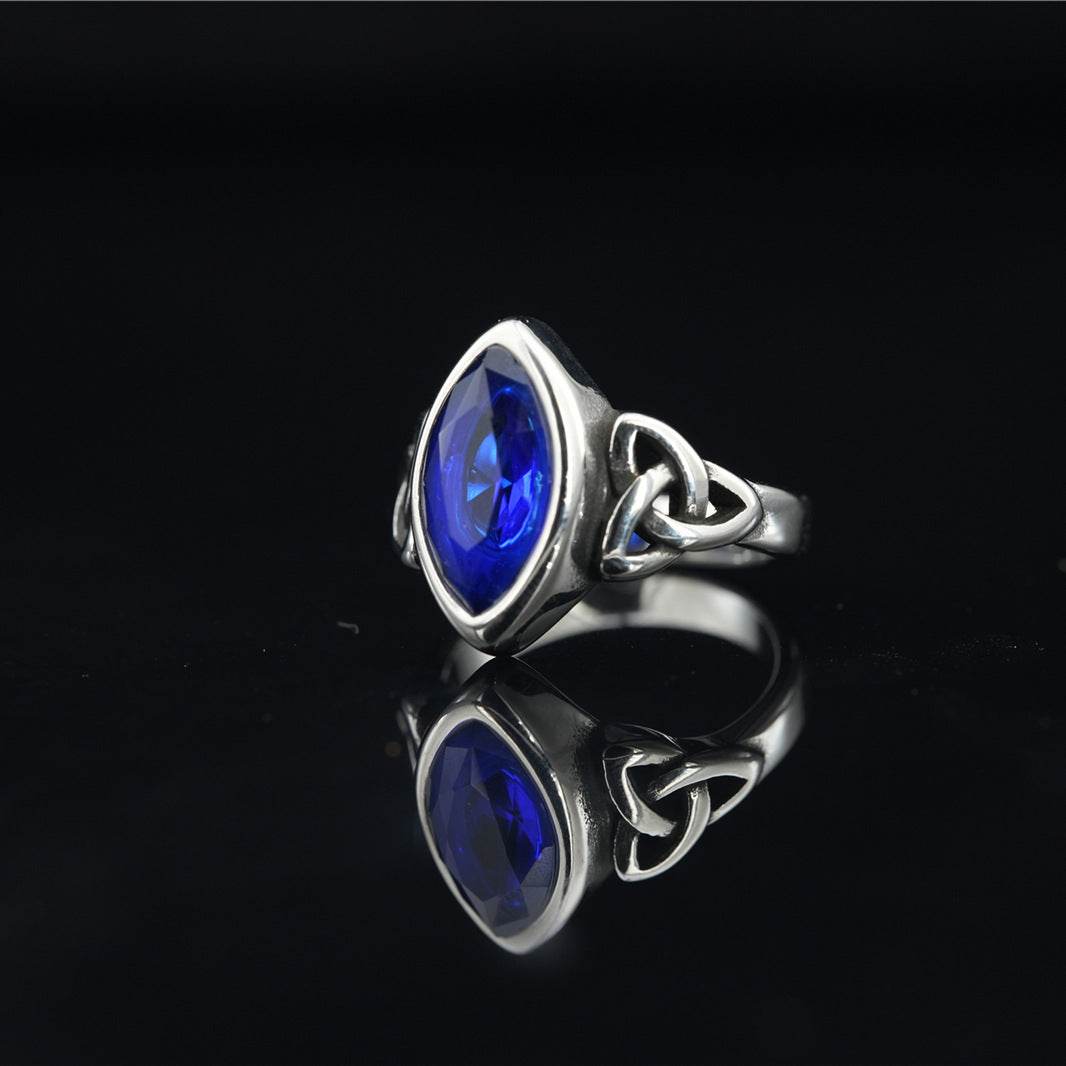 Fashion Retro Gem Titanium Steel Ring For Men And Women Ethnic Style - Mubimart
