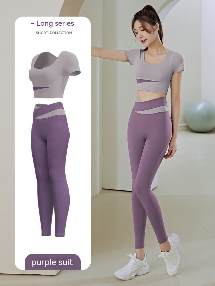 Women's One-piece Chest Pad Top Pants Workout Clothes Suit - Mubimart -  