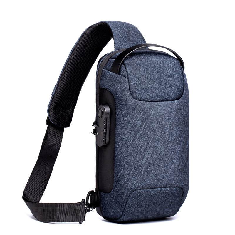 Waterproof USB Anti-theft Bag Men Oxford Crossbody Shoulder Bag Sling Multifunction Short Travel Messenger Chest Pack - Mubimart