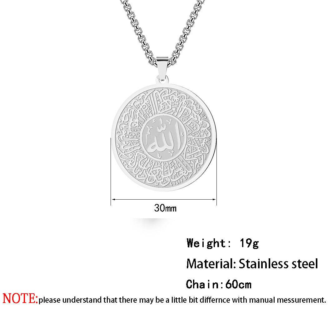 Men Calligraphy Necklace Accessories Jewellery - Mubimart