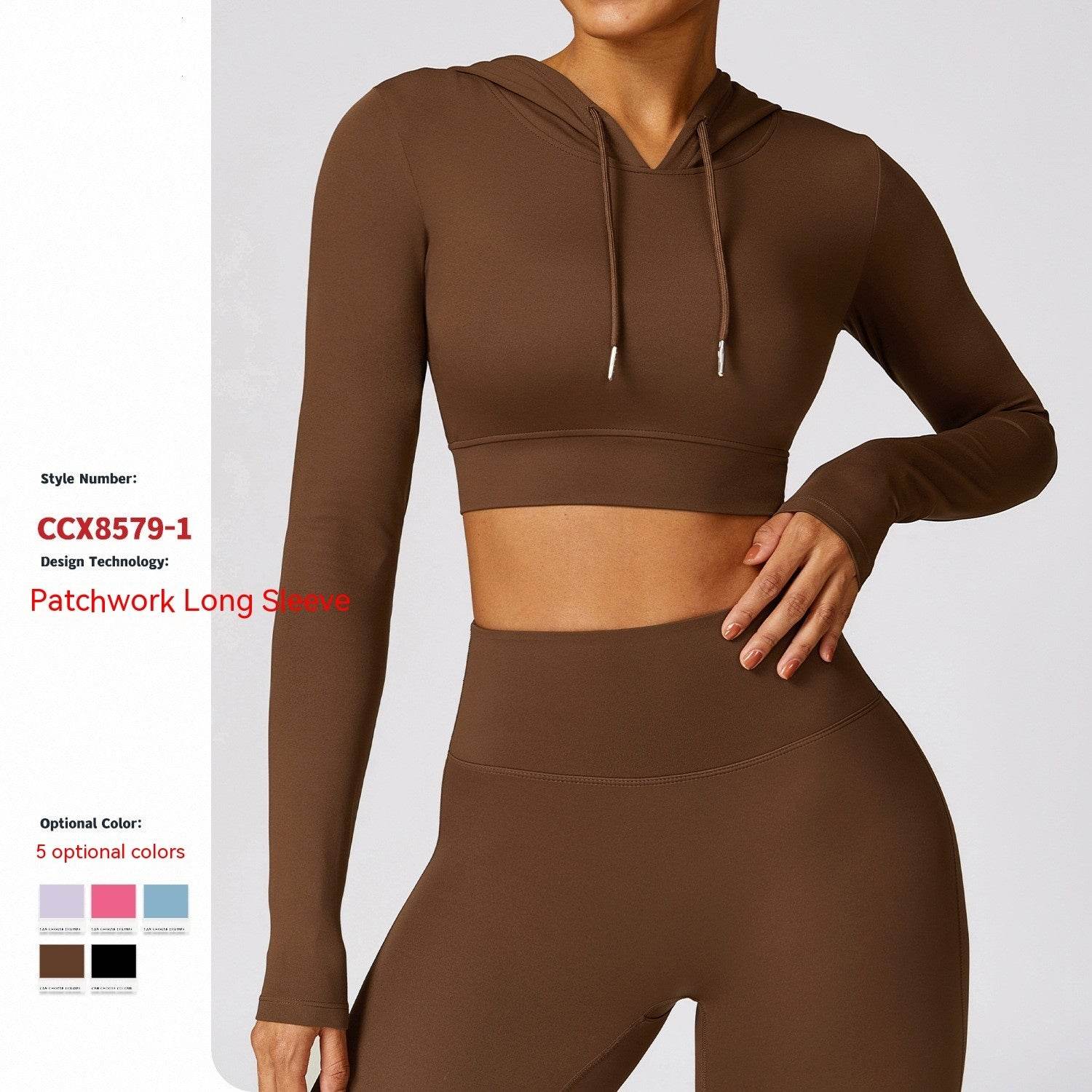 Outdoor Running Exercise T-shirt Hooded Workout Clothes Top - Mubimart