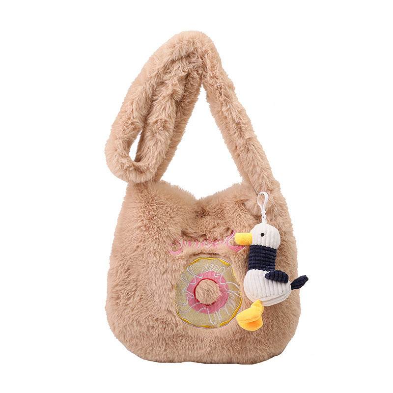 Donut Plush Casual Cute Crossbody Bag For Women - Mubimart