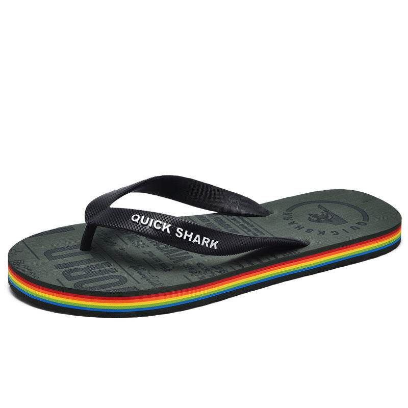 Flip Flops Men's Non-slip Flip-flop Beach Slippers - Mubimart