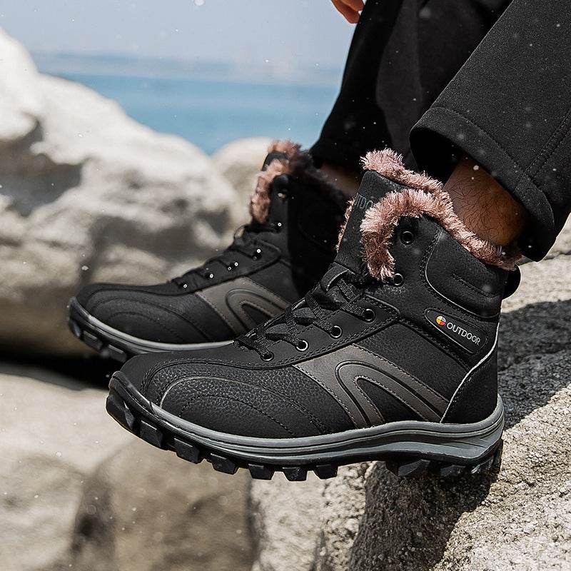 Cotton Shoes Winter Plus Velvet Warm Plus Size Hiking Boots - Mubimart
