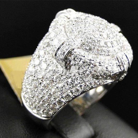 Gemstone Ring Full Diamond Ring Men - Mubimart