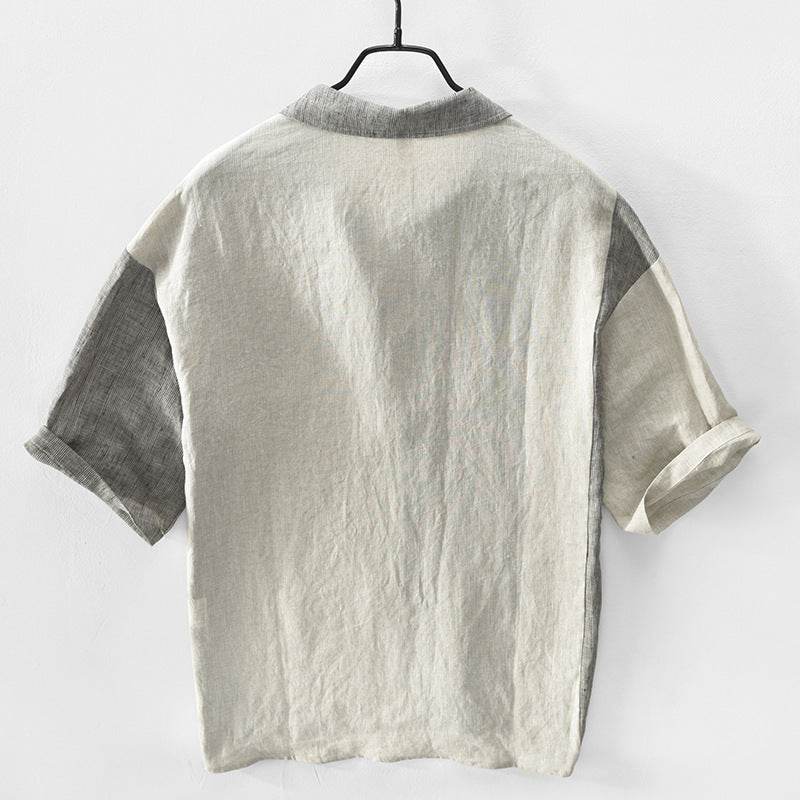 Linen Shirt Men's Short Sleeves - Mubimart