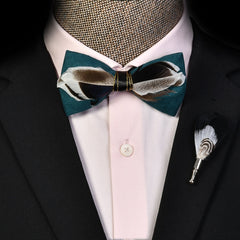 Men's Personalized Feather Bow Tie